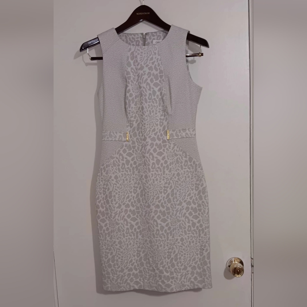 Calvin Klein Leopard Print Midi Dress